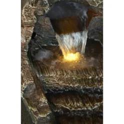 Heissner Rustikaler Gartenbrunnen Baumstamm LED 55x40x40 Cm -Günstiges Heissner Geschäft 01658800 detail1 heissner