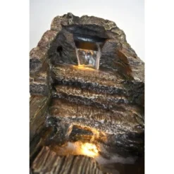 Heissner Rustikaler Gartenbrunnen Baumstamm LED 55x40x40 Cm -Günstiges Heissner Geschäft 01658800 detail2 heissner