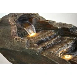 Heissner Rustikaler Gartenbrunnen Baumstamm LED 55x40x40 Cm -Günstiges Heissner Geschäft 01658800 detail3 heissner