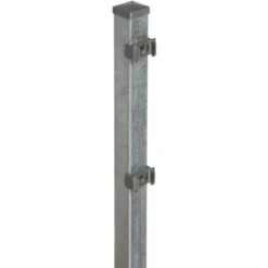 Vierkant-Zaunpfosten Mit Klemmplättchen4 Cm X 4 Cm X 100 Cm Verzinkt