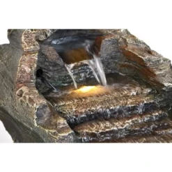 Heissner Rustikaler Gartenbrunnen Baumstamm LED 55x40x40 Cm -Günstiges Heissner Geschäft 0 01658800 detail heissner