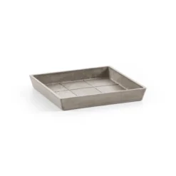 Ecopots Untersetzer Rotterdam Eckig Braungrau 38,5 Cm X 3,4 Cm -Günstiges Heissner Geschäft 100 SaucerSquare45Taupe 00