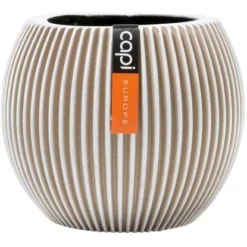 Capi Pflanztopf Groove Kugel Elfenbein 18 Cm X 15 Cm