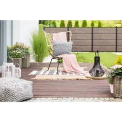 GroJaPremo HPL-Steckzaun Holzoptik 180 Cm X 180 Cm X 0,8 Cm -Günstiges Heissner Geschäft 126108 2027 2