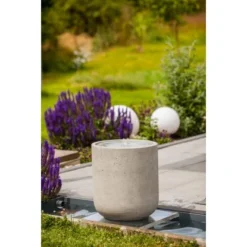 Heissner Terrassenbrunnen Zylinder Grey LED -Günstiges Heissner Geschäft 140730 2059 2