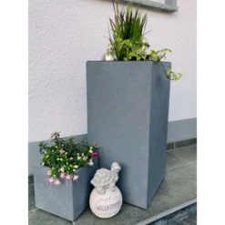 Pflanzwerk® Pflanzkübel Tower 50 Cm X 23 Cm X 23 Cm Grau -Günstiges Heissner Geschäft 145648 11001500 6