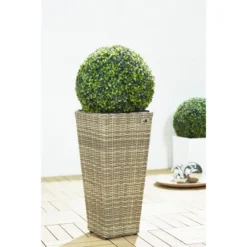 Gartenfreude Pflanzkübel Polyrattan Konisch 28 Cm X 28 Cm Naturfarben -Günstiges Heissner Geschäft 159781 4655 pt01