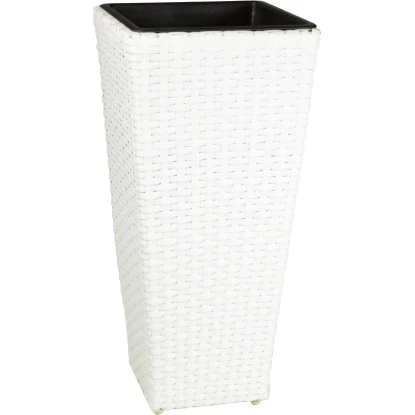 Gartenfreude Pflanzkübel Polyrattan Konisch 28 Cm X 28 Cm Weiß 3 Gartenfreude Pflanzkübel Polyrattan Konisch 28 Cm X 28 Cm Weiß