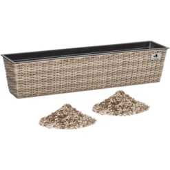Gartenfreude Balkonkasten 80 Cm X 19 Cm Naturfarben Mit Bewässerungssystem -Günstiges Heissner Geschäft 159811 4655 4