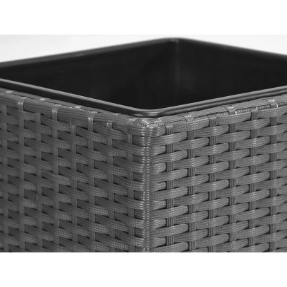 Gartenfreude Pflanzkübel Polyrattan 28 Cm X 28 Cm Grau 4 Gartenfreude Pflanzkübel Polyrattan 28 Cm X 28 Cm Grau – Bild 2