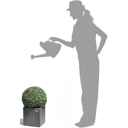 Gartenfreude Pflanzkübel Polyrattan 28 Cm X 28 Cm Grau 6 Gartenfreude Pflanzkübel Polyrattan 28 Cm X 28 Cm Grau – Bild 4