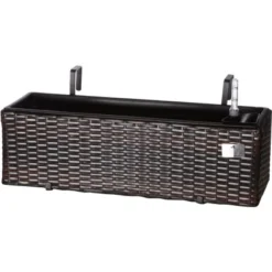 Gartenfreude Balkonkasten Polyrattan Eckig 60 Cm X 19 Cm Bicolour Braun