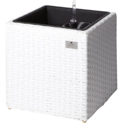 Gartenfreude Pflanzkübel Polyrattan 36 Cm X 36 Cm Weiß 3 Gartenfreude Pflanzkübel Polyrattan 36 Cm X 36 Cm Weiß