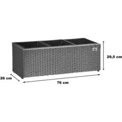 Gartenfreude Pflanzkübel Polyrattan 76 Cm X 26 Cm Grau -Günstiges Heissner Geschäft 160103 4655 2
