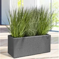 Gartenfreude Pflanzkübel Polyrattan 76 Cm X 26 Cm Grau -Günstiges Heissner Geschäft 160103 4655 3
