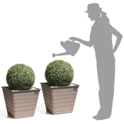 Gartenfreude Pflanzkübel Konisch 41,5 Cm X 41,5 Cm Naturfarben 2er-Set -Günstiges Heissner Geschäft 160167 4655 4