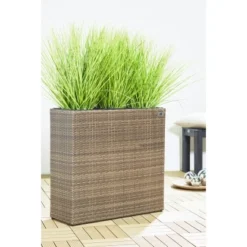 Gartenfreude Raumteiler Pflanzkübel Polyrattan 76 Cm X 26 Cm Cappuccino -Günstiges Heissner Geschäft 160199 4655 pt 01