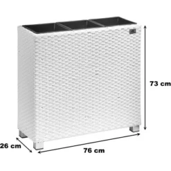 Gartenfreude Raumteiler Pflanzkübel Polyrattan 76 Cm X 26 Cm Weiß Mit Alu-Füßen -Günstiges Heissner Geschäft 160222 4655 3