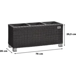 Gartenfreude Pflanzkübel Polyrattan 78 Cm X 27 Cm Anthrazit -Günstiges Heissner Geschäft 160228 4655 3