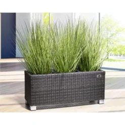 Gartenfreude Pflanzkübel Polyrattan 78 Cm X 27 Cm Anthrazit -Günstiges Heissner Geschäft 160228 4655 4