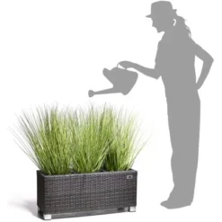 Gartenfreude Pflanzkübel Polyrattan 78 Cm X 27 Cm Anthrazit -Günstiges Heissner Geschäft 160228 4655 5