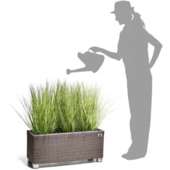 Gartenfreude Pflanzkübel Polyrattan 78 Cm X 27 Cm Mocca -Günstiges Heissner Geschäft 160232 4655 5