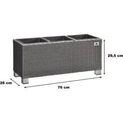 Gartenfreude Pflanzkübel Polyrattan 78 Cm X 27 Cm Grau -Günstiges Heissner Geschäft 160235 4655 3