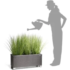 Gartenfreude Pflanzkübel Polyrattan 78 Cm X 27 Cm Grau -Günstiges Heissner Geschäft 160235 4655 5