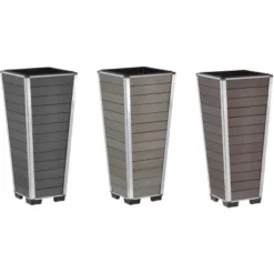 Gartenfreude Pflanzgefäß WPC Konisch 27 Cm X 27 Cm X 62 Cm Braun -Günstiges Heissner Geschäft 160295 4655 pt03