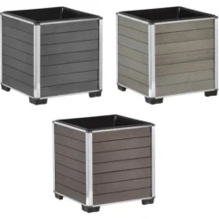Gartenfreude Pflanzgefäß WPC Eckig 33,5 Cm X 33,5 Cm Braun -Günstiges Heissner Geschäft 160300 4655 pt03