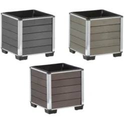 Gartenfreude Pflanzgefäß WPC Eckig 26 Cm X 26 Cm Braun -Günstiges Heissner Geschäft 160309 4655 pt03