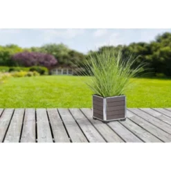 Gartenfreude Pflanzgefäß WPC Eckig 26 Cm X 26 Cm Braun -Günstiges Heissner Geschäft 160309 4655 pt 02