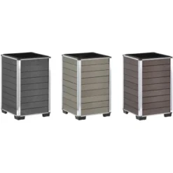 Gartenfreude Pflanzgefäß WPC Eckig27 Cm X 27 Cm X 44 Cm Braun -Günstiges Heissner Geschäft 160320 4655 pt03