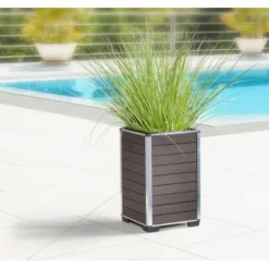 Gartenfreude Pflanzgefäß WPC Eckig27 Cm X 27 Cm X 44 Cm Braun -Günstiges Heissner Geschäft 160320 4655 pt 01