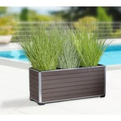 Gartenfreude Pflanzgefäß WPC Eckig 79 Cm X 27 Cm Braun -Günstiges Heissner Geschäft 160327 4655 pt 01