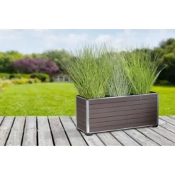 Gartenfreude Pflanzgefäß WPC Eckig 79 Cm X 27 Cm Braun -Günstiges Heissner Geschäft 160327 4655 pt 02