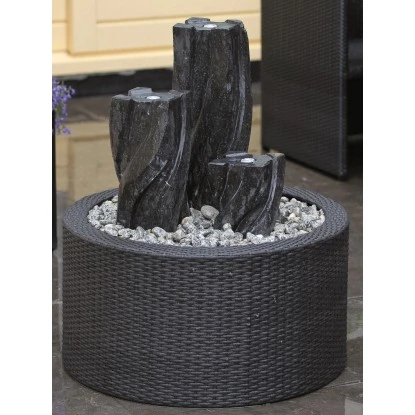 Brunnenbecken-Umrandung DecoWall Wicker 1 Ø 72,5 Cm 38,5 Cm Hoch Mattschwarz 5 Brunnenbecken-Umrandung DecoWall Wicker 1 Ø 72,5 Cm 38,5 Cm Hoch Mattschwarz – Bild 3