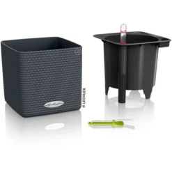 Lechuza Pflanzgefäß 3er-Set Cube Color 14 Grau Mit Kräuterschere -Günstiges Heissner Geschäft 190260 4186 2