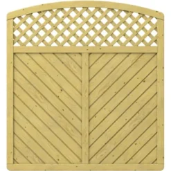 Sichtschutzzaun Element Gada Rundbogen Mit Gitter 179 Cm X 179 (193) Cm FSC®
