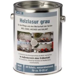 Holzlasur Grau 2,5 Liter