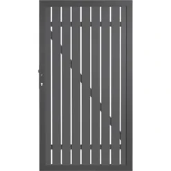 Sichtschutzzaun Element Squadra Alu Tor Anthrazit DIN Links 98 Cm X 180 Cm