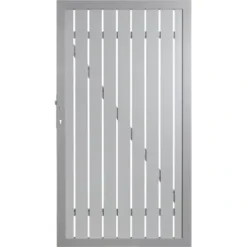 Sichtschutzzaun Element Squadra Alu Tor Lichtgrau DIN Links 98 Cm X 180 Cm
