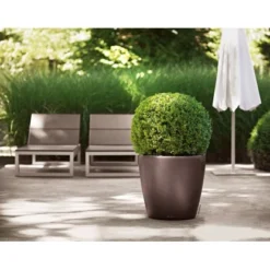 Lechuza Pflanzgefäß Classico Premium LS Ø 22 Cm X 21 Cm Espresso Metallic -Günstiges Heissner Geschäft 261181 4186 3