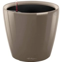 Lechuza Pflanzgefäß Classico Premium LS Ø 22 Cm X 21 Cm Taupe Hochglanz