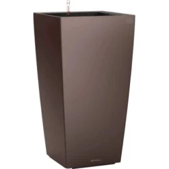 Lechuza Pflanzgefäß Cubico Premium 22 Cm X 22 Cm Espresso Metallic