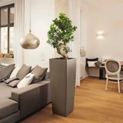 Lechuza Pflanzgefäß Cubico Alto Premium 40 Cm X 40 Cm Taupe Hochglanz -Günstiges Heissner Geschäft 261659 4186 3