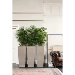 Lechuza Pflanzgefäß Cubico Alto Premium 40 Cm X 40 Cm Taupe Hochglanz -Günstiges Heissner Geschäft 261659 4186 4