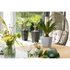 Lechuza Pflanzgefäß Quadro Premium LS 22 Cm X 22 Cm X 21 Cm Silber Metallic -Günstiges Heissner Geschäft 261790 4186 3