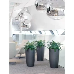 Lechuza Pflanzgefäß Rondo Premium Ø 40 Cm X 75 Cm Anthrazit Metallic -Günstiges Heissner Geschäft 261963 4186 5