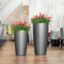 Lechuza Pflanzgefäß Rondo Premium Ø 40 Cm X 75 Cm Anthrazit Metallic -Günstiges Heissner Geschäft 261963 4186 6